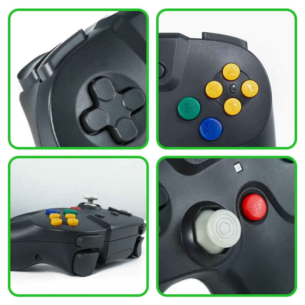 For N64 Gamepad Wireless N64 Controller with 2.4GHz Connection Compatible with All N64 Consoles