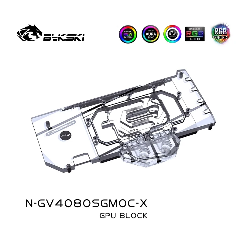 Imagem -04 - Bykski-gpu Water Block para Gigabyte Geforce Rtx 4080 Placa Gráfica Super Watercooler 5v 3pin Argb Sync N-gv4080sgmoc-x