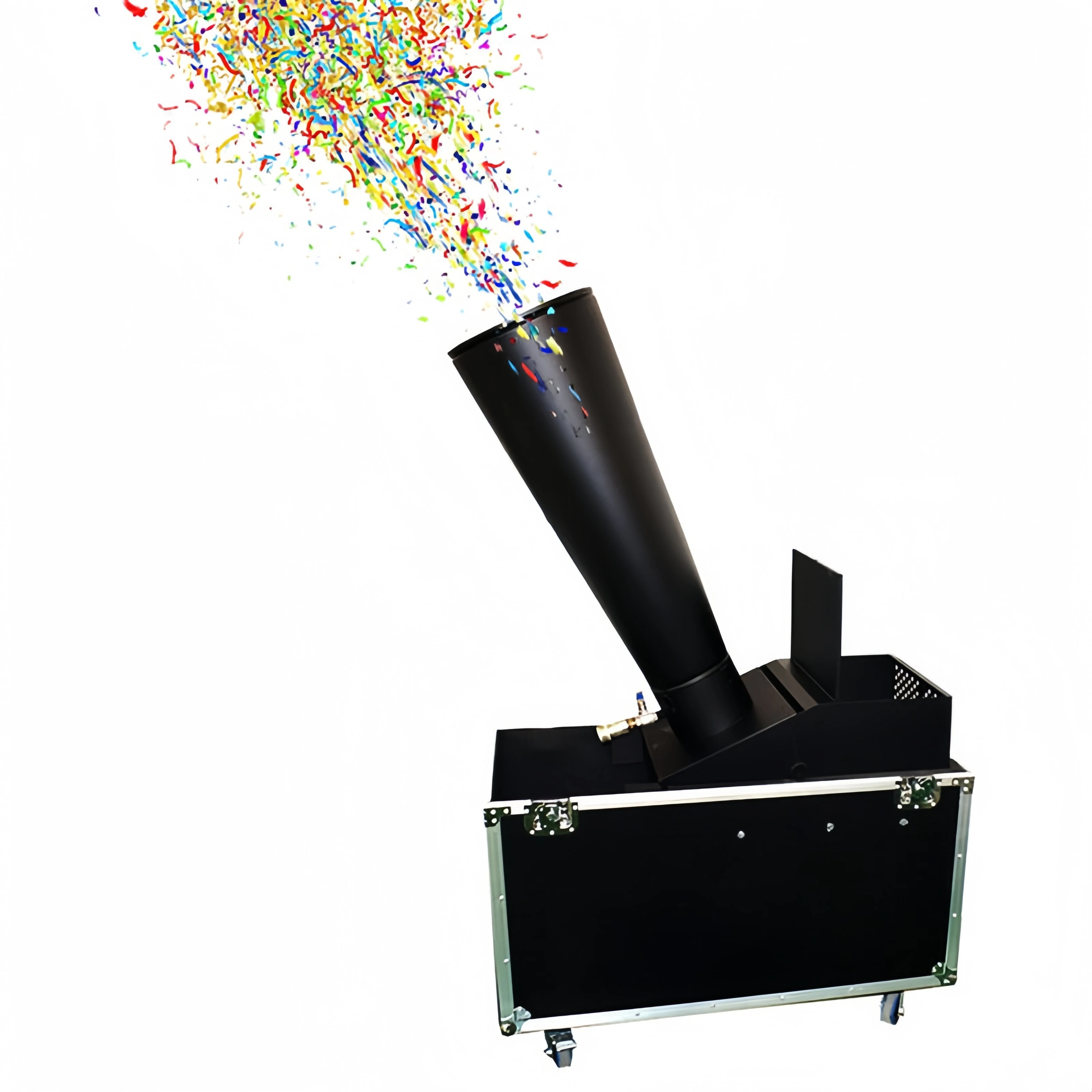 

Large Colorful Paper Confetti Machine Launcher With Dry Ice Effect For Party Stage Event Celebration And Rainbow Effect