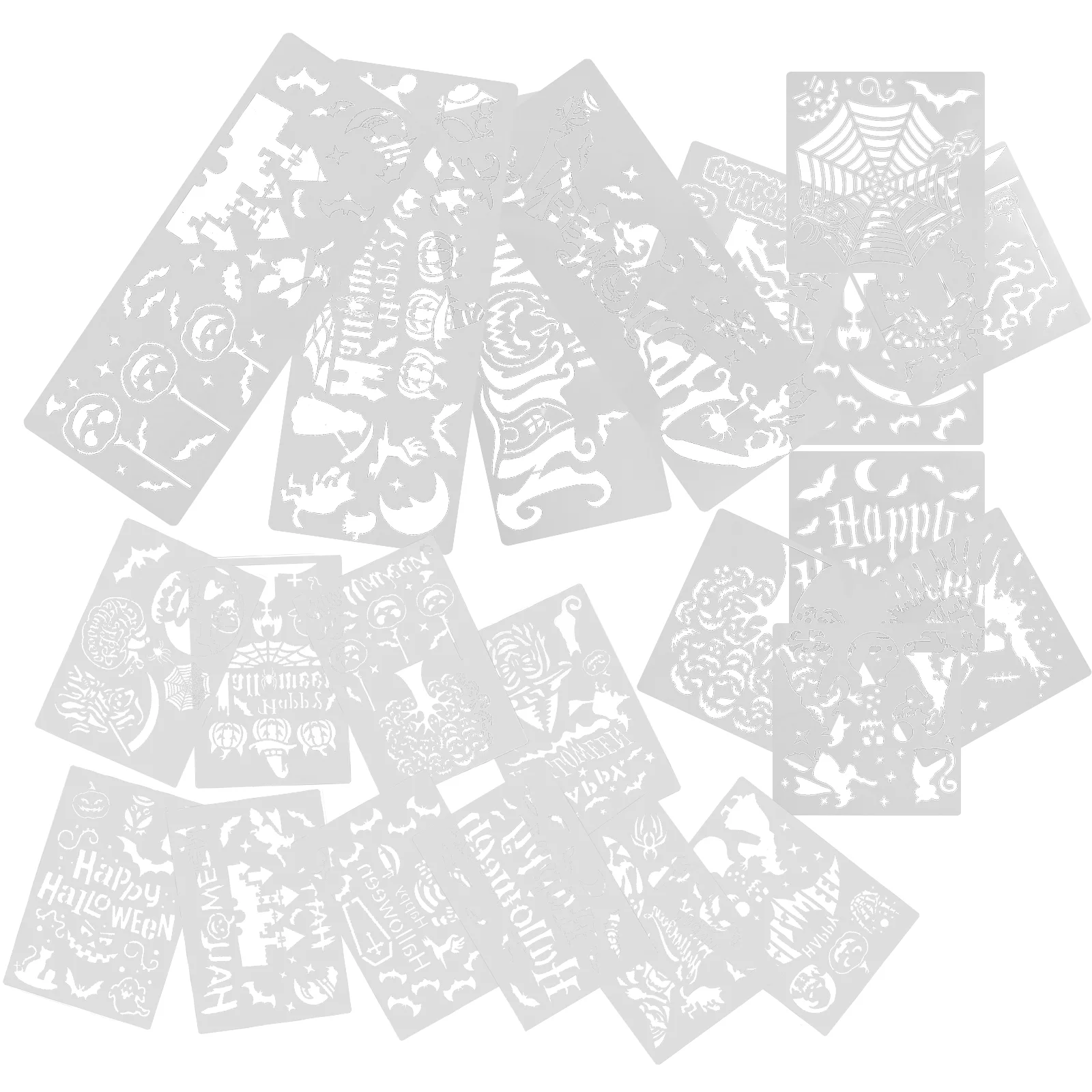 Imagem -05 - Stencils Ocos para Scrapbooking Pintura Template Artesanato Faça Você Mesmo Decoração do Dia das Bruxas Réguas Modelos de Desenho Cartões de Parede