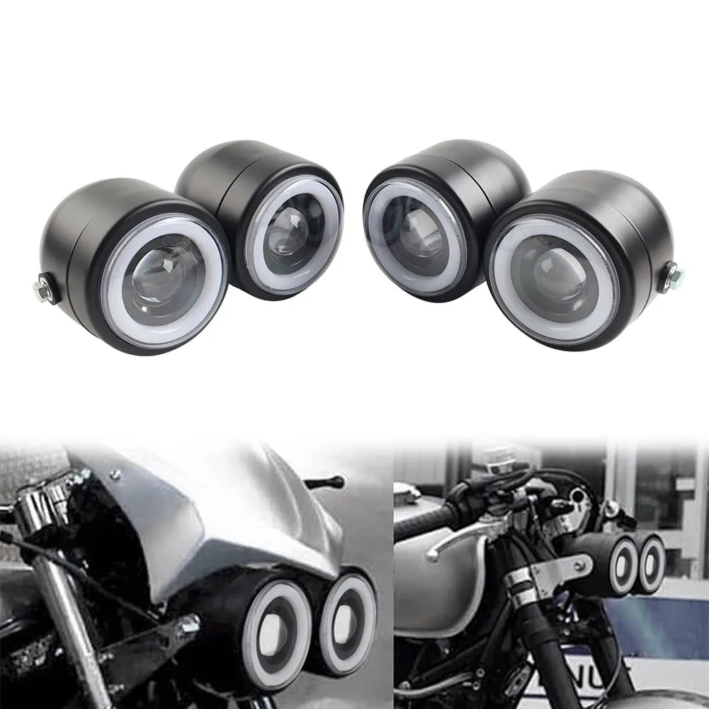 Twin Headlight Motorcycle Dual Lamp Turn Signals For Harley Softail FLSTF FLSTC Street Fighter For Suzuki Kawasaki Honda