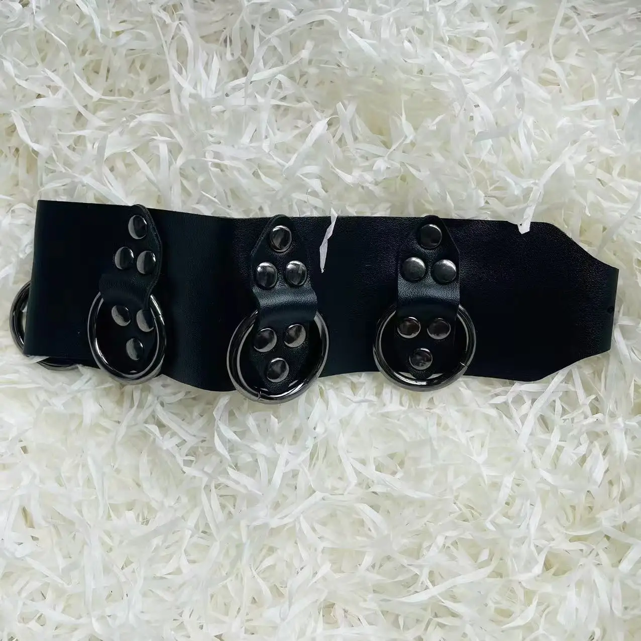 Non-Mainstream Rivet Ring Neckwear Punkstream Faux Leather Neck Belt Medieval Gothic Pu Leather Carnival Collar Prop Gearduke