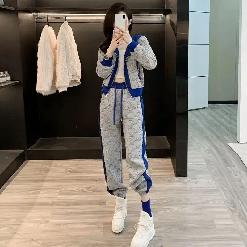 

Женский свитшот высокого класса больших размеров, 2023, зимняя коллекция Sli, универсальный женский комплект премиум-класса