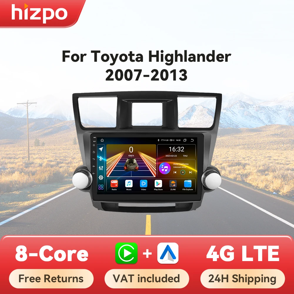 Hizpo Wireless Carplay Android Auto per Toyota Highlander 2 XU40 2007-201 Car Audio Multimedia