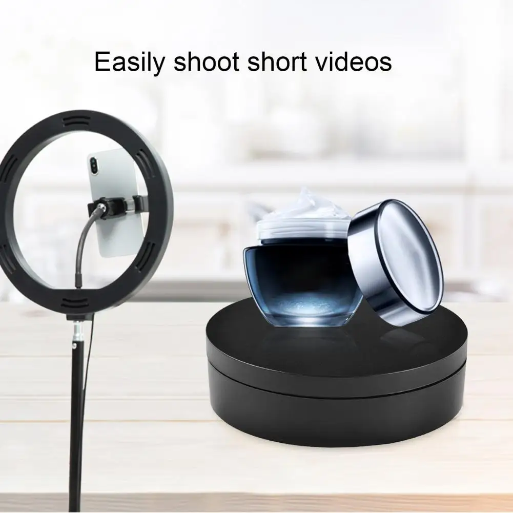 Electric 360 Degree Rotation Rotating Display Stand 12cm Motorized Turntable Jewelry Holder for Photography