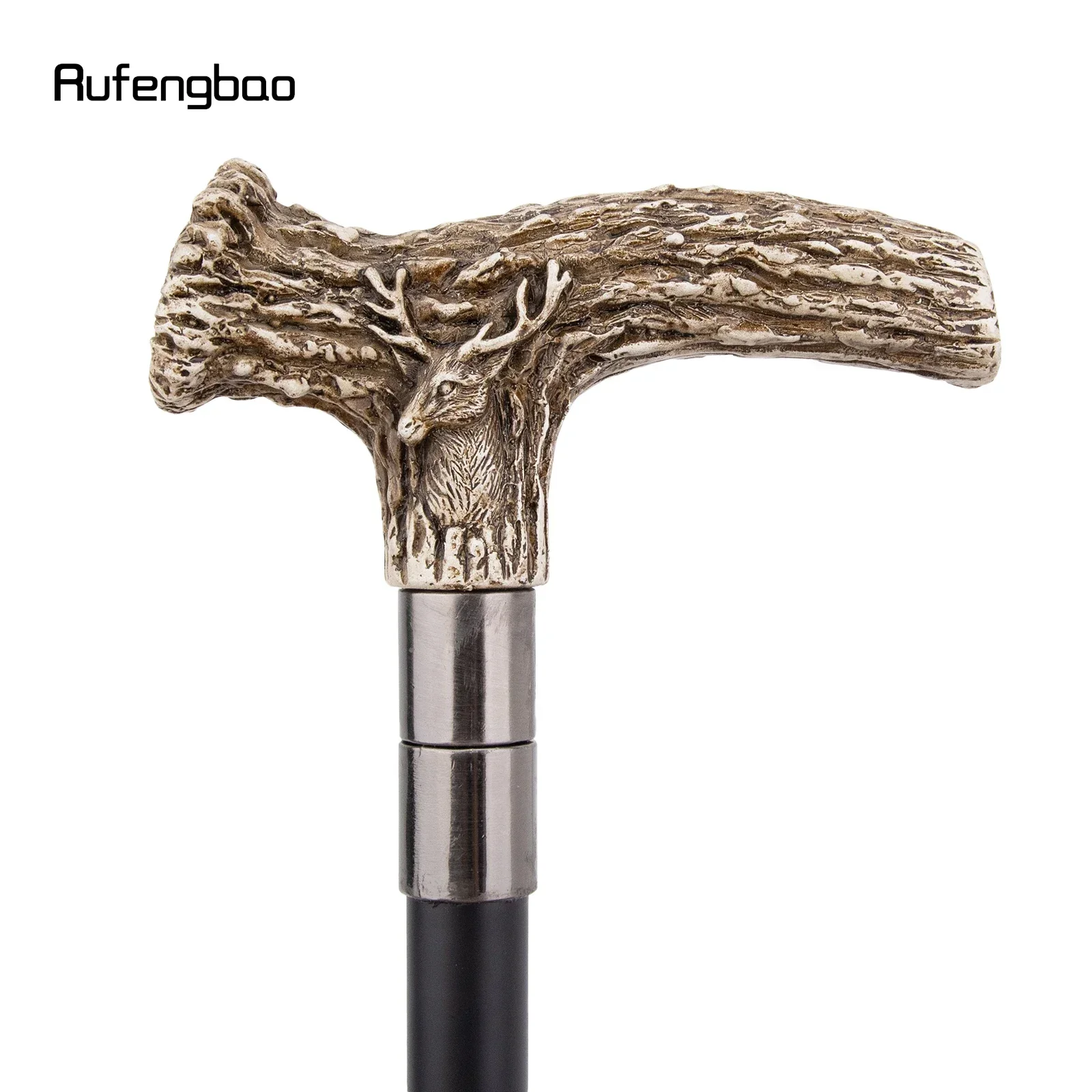 الأبيض الراتنج الغزلان شجرة الجذر رئيس عصا للمشي موضة الزخرفية الصلب عصا شهم أنيقة تأثيري قصب مقبض Crosier 94 سنتيمتر