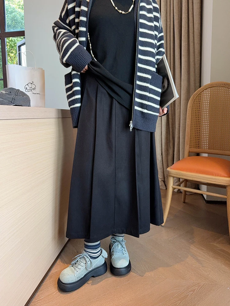 

Длинная юбка-карандаш Vogana большого размера, оригинальная модель London Art Student College, скрывающая вес, фасон А-силуэт, зимняя юбка средней длины