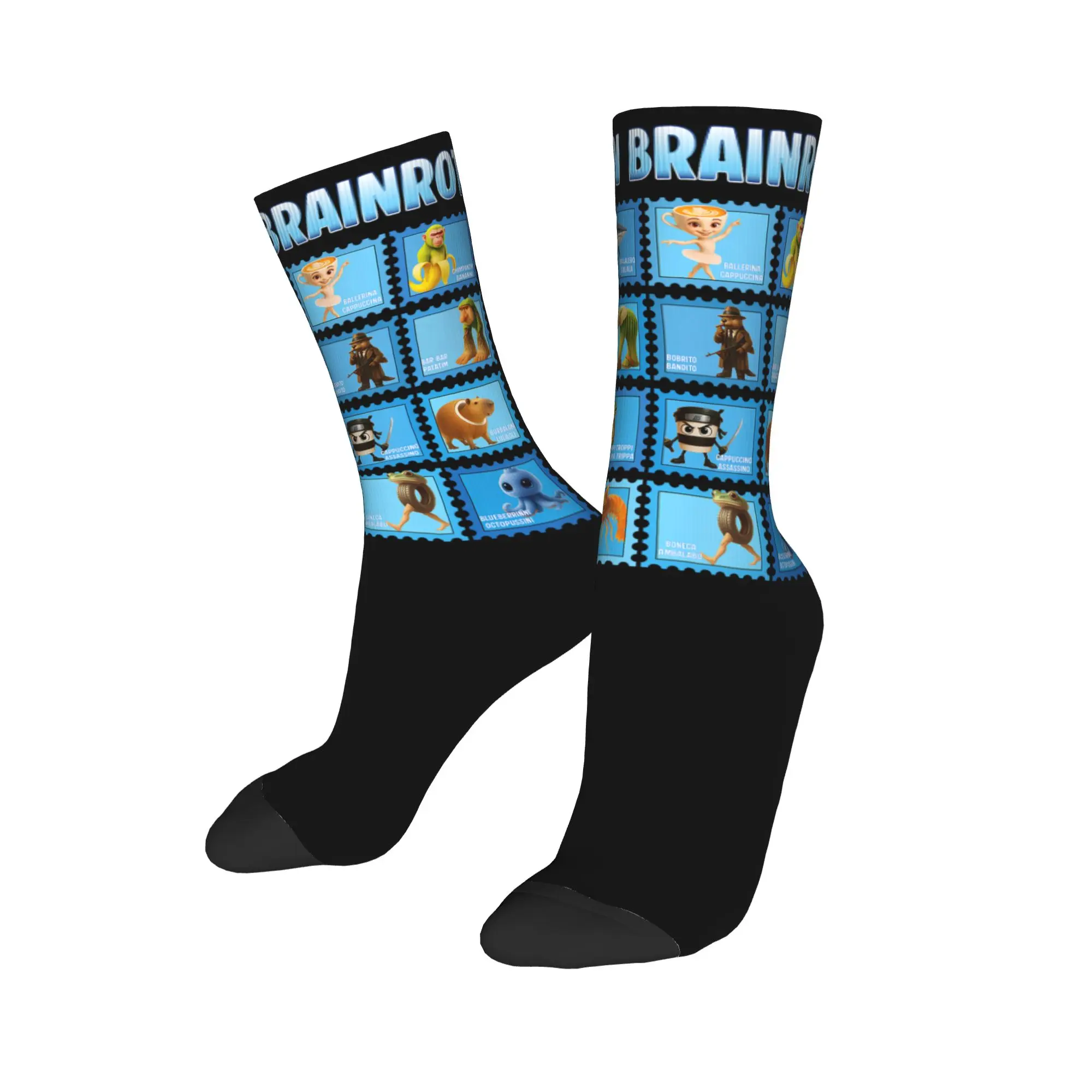 Winter Warm Harajuku Unisex Italian Brain Rot Characters Brainrot Socks  Breathable Crew Socks