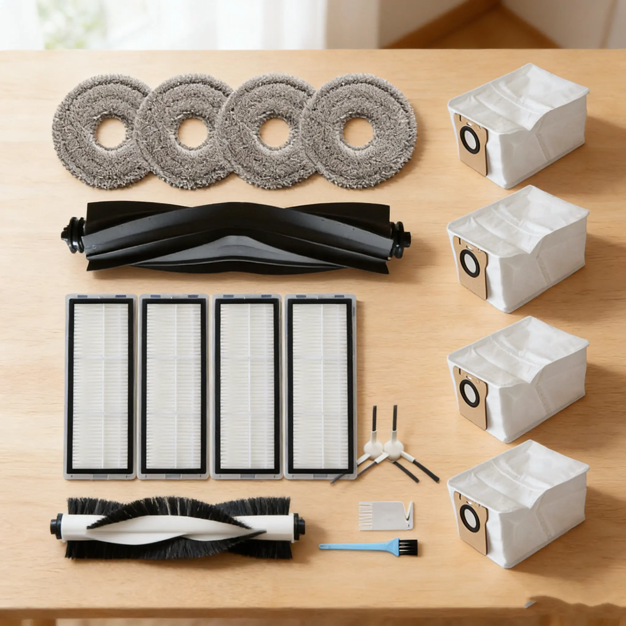 for Cleaning Accessory Vacuum Accessory for Kit Robot Vacuum Kit HEPA Filters for capture 99.97 Dust ABS Rubber Main Brush