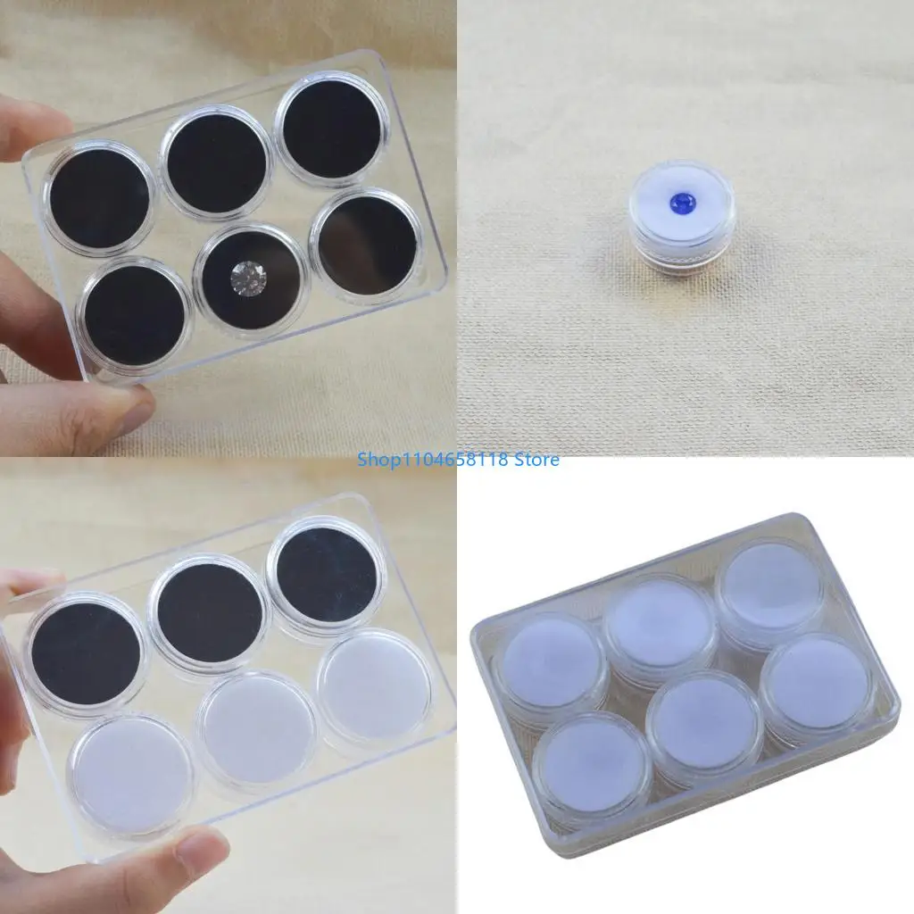 

6Pcs Clear Threaded Lid Organizers Containers Showcase Loose Stones Collection