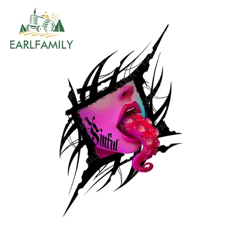 EARLFAMILY Lange Octopus Tentakel Zunge Auto Aufkleber Teufel Anime Windschutzscheibe Aufkleber Surfbrett Kofferraum Auto Styling Vinyl JDM Dekor