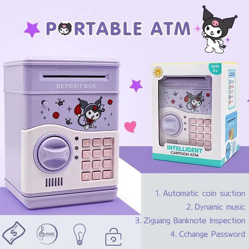 Sanrio Cinnamoroll Kuromi Piggy Bank Night Light Money Saving Box Cute Creativity Simple Multifunction Portable for Kids Gifts