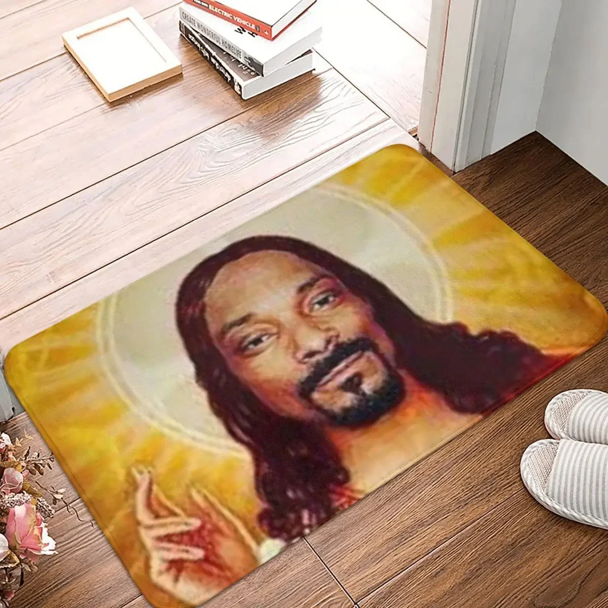 

Противоскользящий коврик Snoop Dogg Goes с Иисусом, напольный коврик, абсорбирующий коврик, коврик для кухни, входа, дома, спальни, коврики для ног