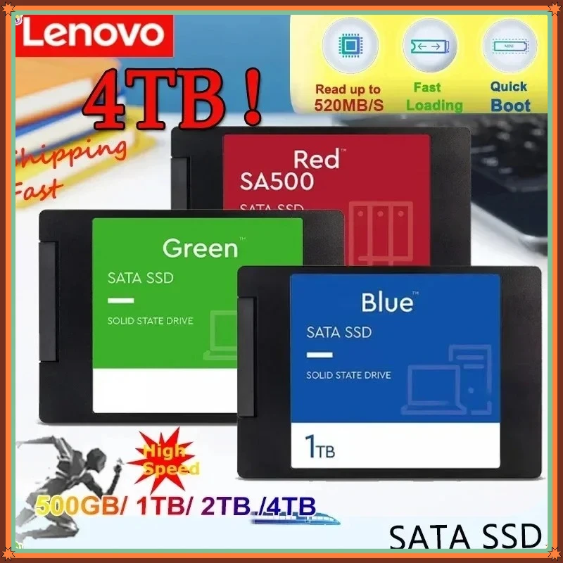 

New Lenovo External Hard Disk 4TB SSD For Internal Hard Drive Sata3 Interface Portable High Speed Solid State Drive For Laptop