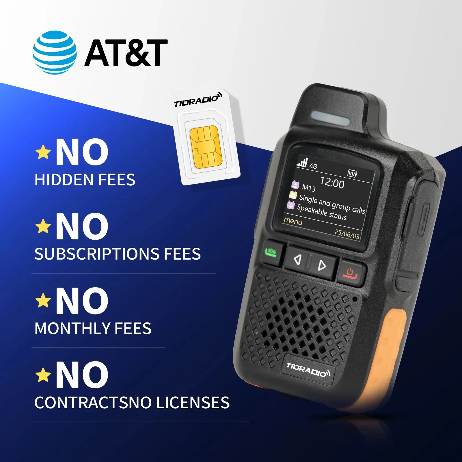 TIDRADIO TD-M13 Radio Global 5000KM batería de larga duración 3000mAh tarjeta SIM Global walkie-talkie para construcción senderismo en espera