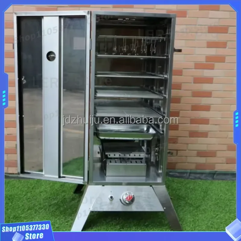 4 Layer Stainless Steel BBQ Mesh Smoker Rack for Fish Sausage Meat Gas Oven Machine with Hook Design Heavy Duty Building Grid