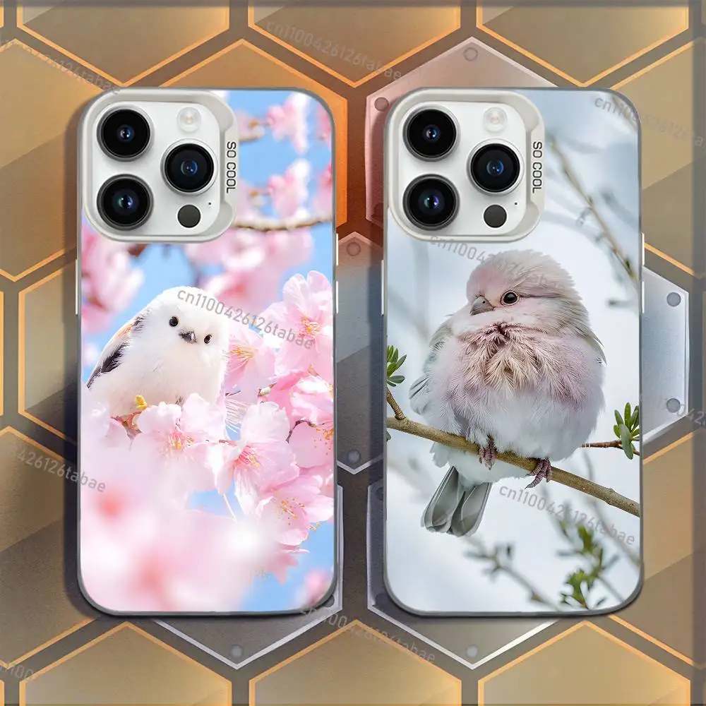

INS Sweet little bird Phone Case For iPhone 17,16,15,14,13,12,11,Mini,Pro,E,MAX White Candy Matte Shockproof Cover