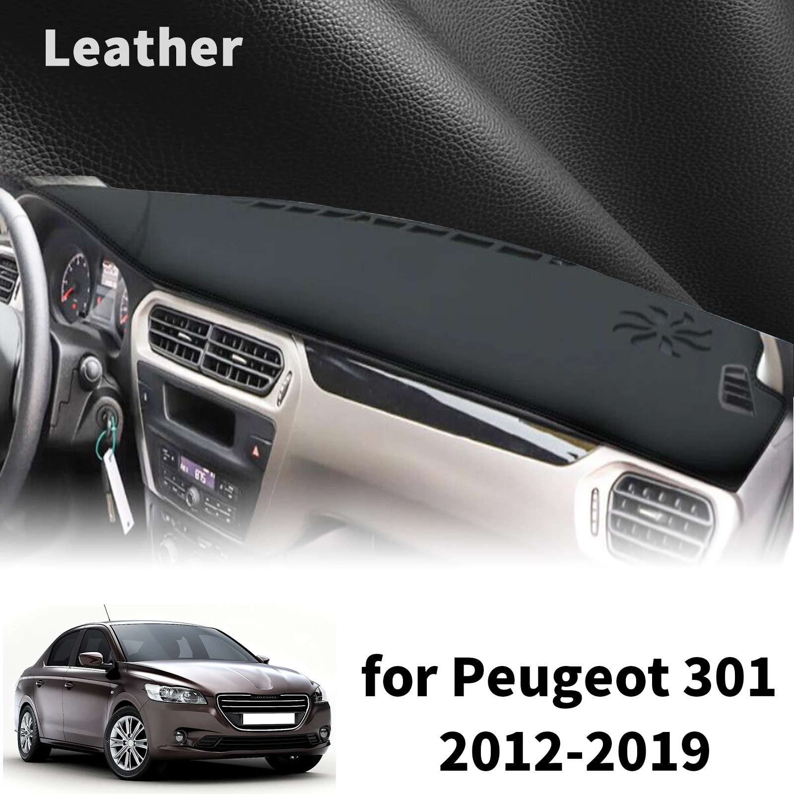 プジョー-301-2012-2013-2014-2015-2016-2019-車のダッシュマット-ダッシュボードカバーパッド-ダッシュマット-サンシェード-保護カーペット-アクセサリー