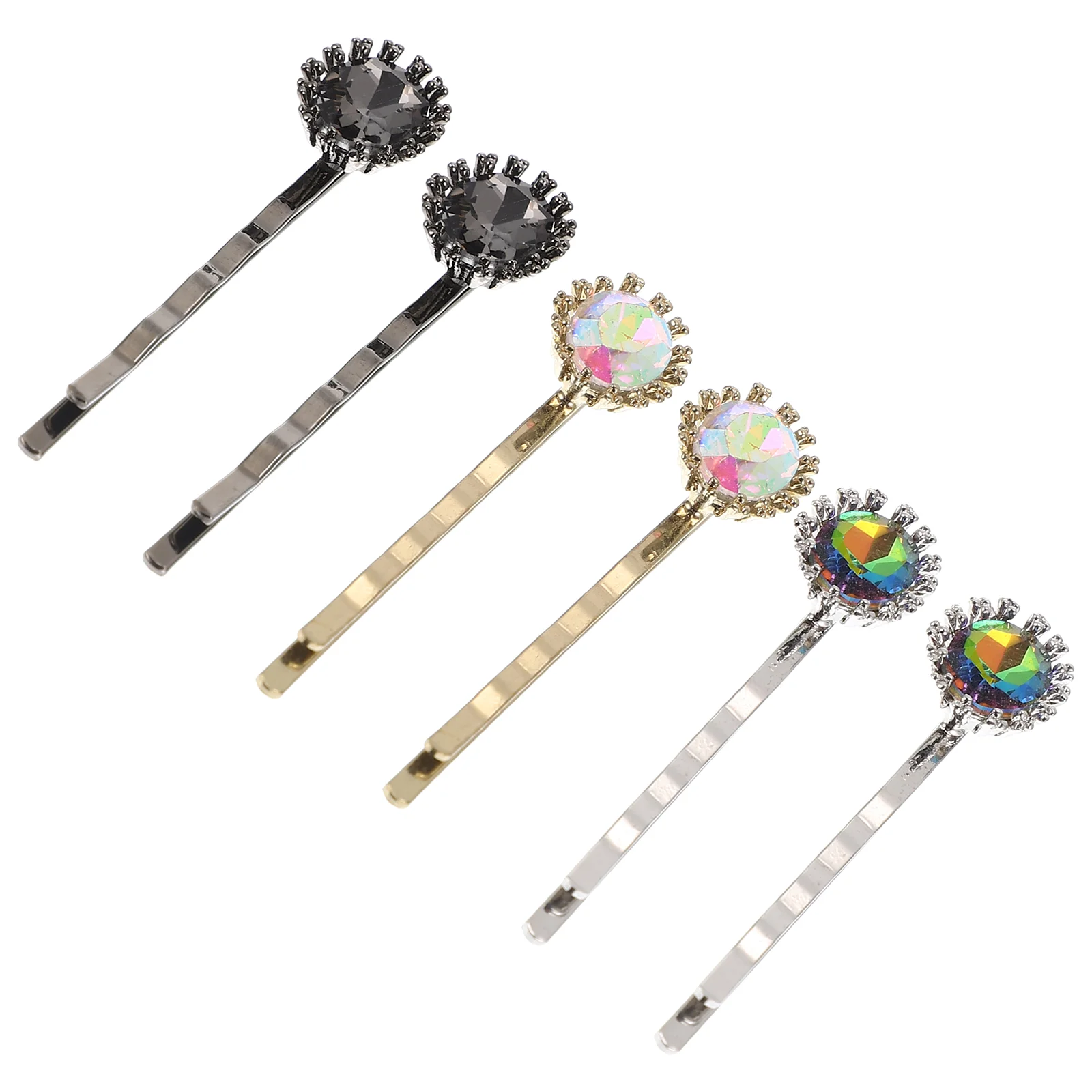 

6 Pcs Halloween Hair Clips Cubic Zirconia Accessories for Decorations Women Barrettes Metal