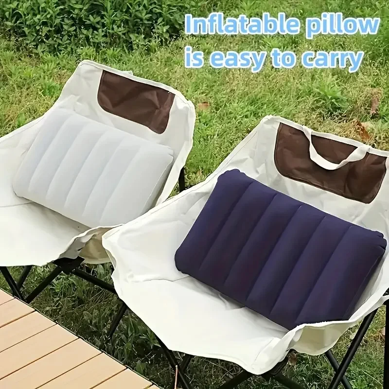 【セール中】47 × 30 センチメートルエアクッション枕屋外キャンプ睡眠クッション折りたたみ正方形インフレータブル枕旅行背もたれ飛行機ヘッドレストビッグ