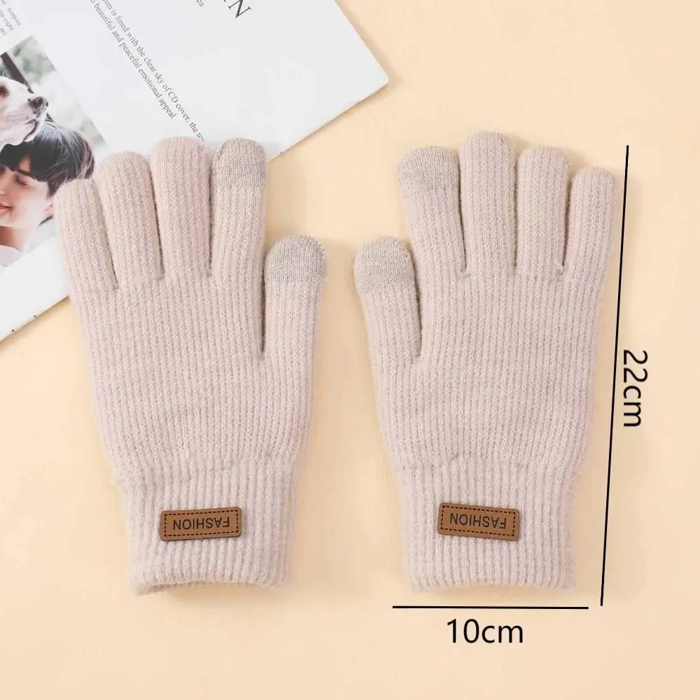 Fashion Touch Screen Winter Gloves Soft Cold-proof Knitted Mittens Thick Full Finger Gloves Women Men