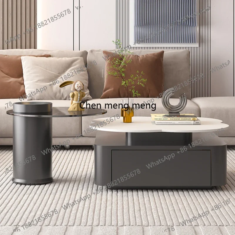 Mesa de centro moderna y sencilla RR, mesa de centro redonda de tapa dura, pequeñas divisiones nórdicas originales, muebles únicos