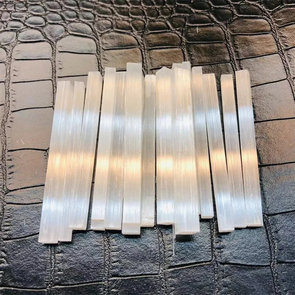 1/15pcs Selenite Natural Stone Rough Crystals Stick Mineral Healing Reiki Gift Chakra Gypsum Crafts Energy Point Wands Wholesale