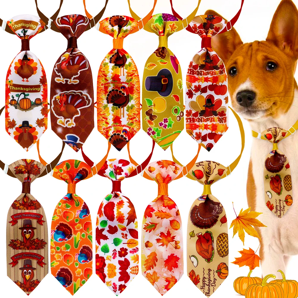 

60pcs Thanksgiving Pet Supplies Dog Neckties Small Dog Cat Bow Tie/ Ties Fall Dog Accessories Pet Dog Cat Puppy Neckties