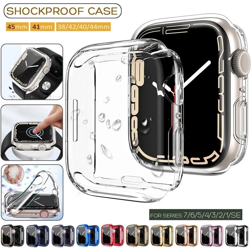 TPU Clear Full Protector For Apple Watch 46mm 42mm 45mm 41mm 44mm 40mm 49mm 42mm iWatch Series 11 S10 10 9 8 7 SE 6 5 4 Ultra3/2