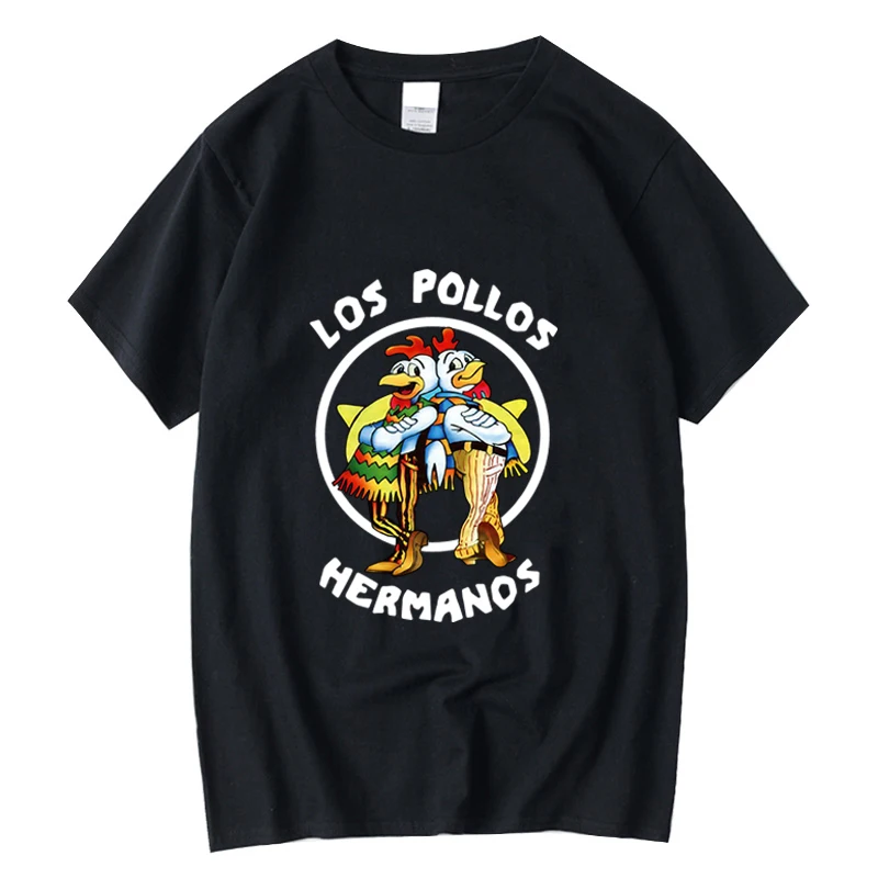 XIN  Men's High Quality 100% Cotton T-Shirt Breaking Bad Design Customizable Hand-Painted Unique Fashion Casual Wear