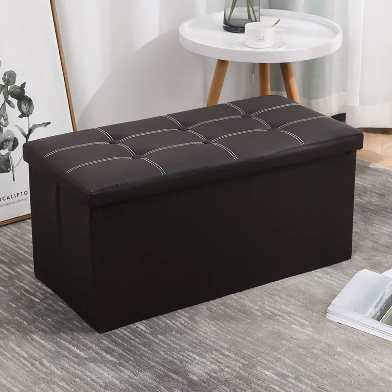 

Modern Foldable Toy Box Step Folding Ottomans Collapsible Storage Stool Furniture for Living Room Bedroom School & Entry