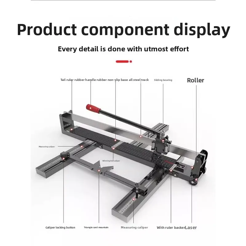Tile Push Cutter - High Precision Manual Multi-Function Scoring Tool for Floors