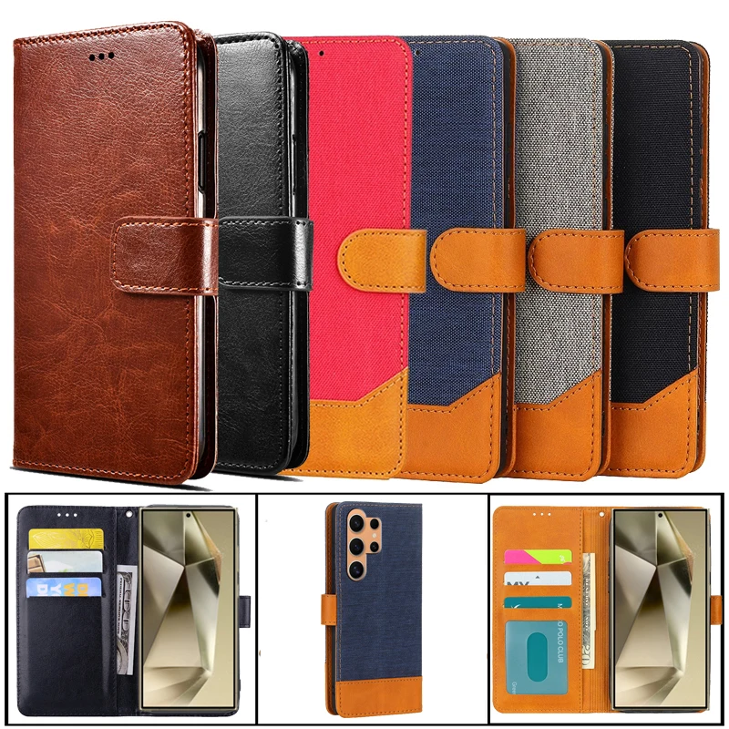 Flip Phone Case For чехол Samsung Galaxy S24 Ultra SM-S928B Case Original Leather Cover For Carcaza Samsung S24 Ultra Mujer Etui