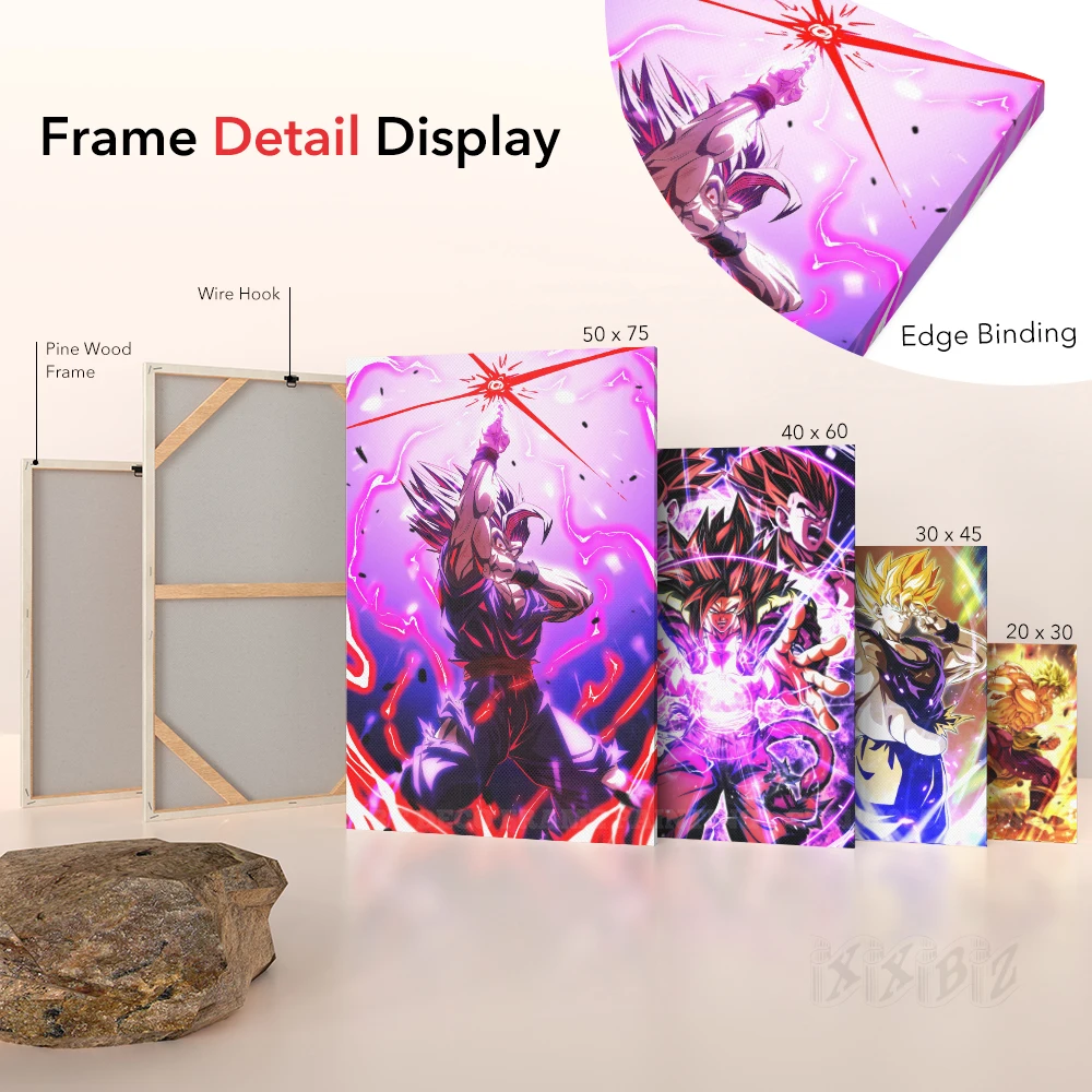 Japońskie anime Dragon Ball - obrazy na płótnie z ramą, plakaty, klasyczne malarstwo, dekoracje ścienne do salonu.
