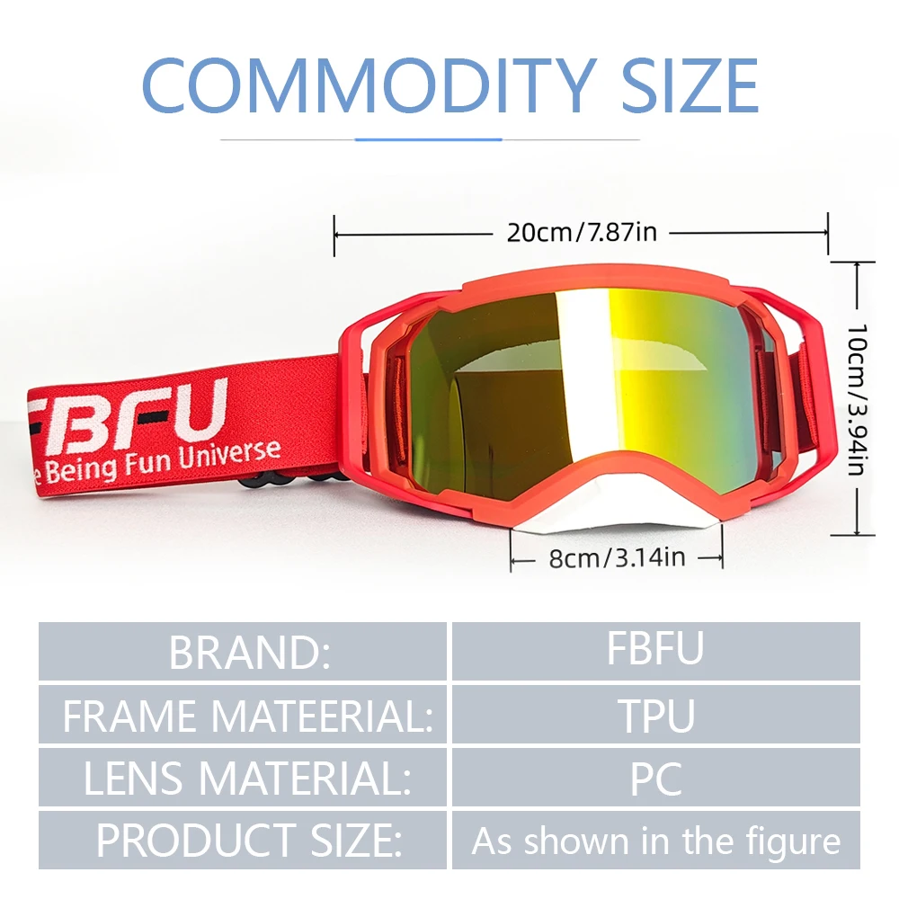 2025 Motorcycle Bicycle FBFU Sports Glasses - Windbreak Ventilate, Anti-Glare for All Day Riding: Ski, Snow & Mountain Outdoor