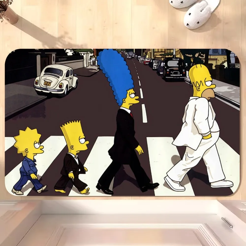 Cartoon The S-Simpsons Cute D Floor Mat Bedroom Kitchen Door Bath House Super Absorbent Foot Non-slip