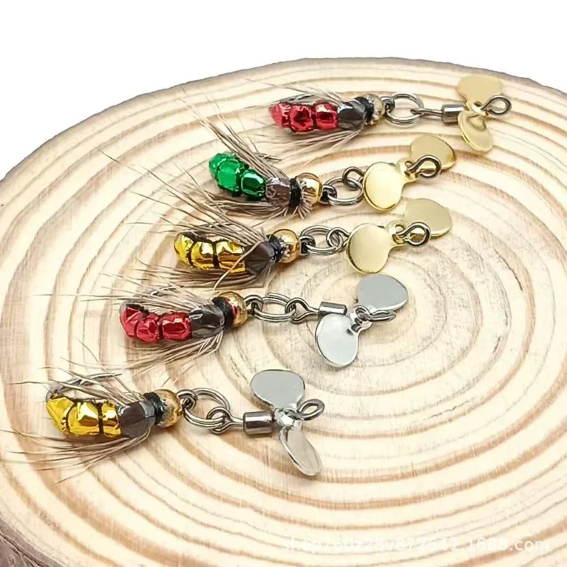 5PCS Hand-Tied Fly Fishing Lures-Spinning Spinner Blades Realistic Trout Bait with Mixed Colors High-Quality FishingGear рыбалка
