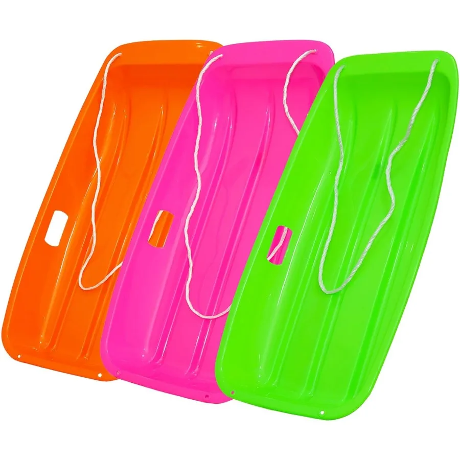 

's Snow Sled - Durable Cold-Resistant Toboggan with Reinforced Handles and Pull Rope Ideal for Ages 4+ - 35x17x4.5 Inches