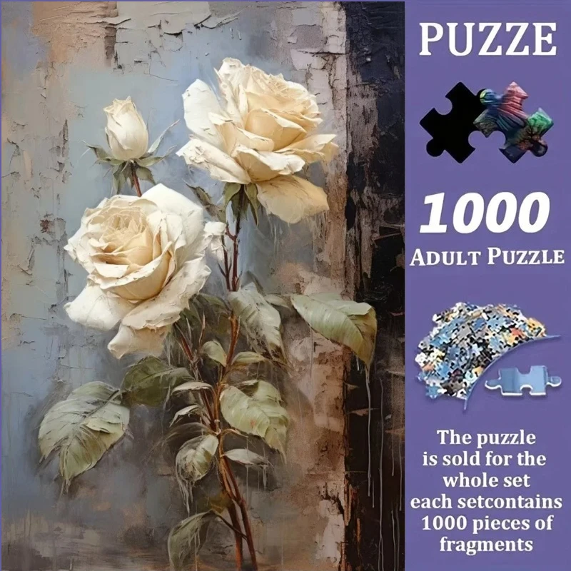 

Пазл-головоломка на 1000 элементов, с цветочным дизайном, идеально подходит для творческих занятий своими руками с семьей, в качестве подарка, развивающая игрушка