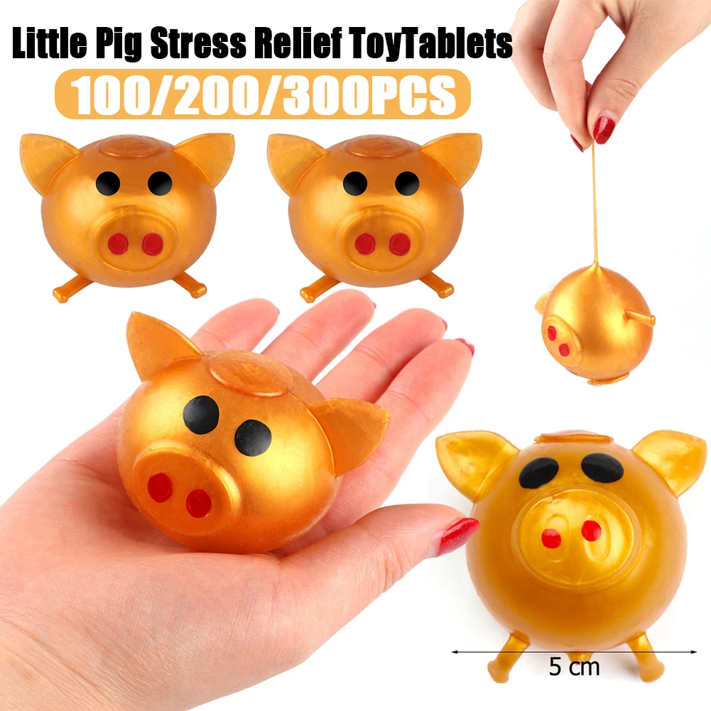 10PCS Jello Pig Cute Toys Anti Stress Squishy Squeeze Pig Children Gift Kawaii Golden Pig Toy Creative Design for Boys Girls