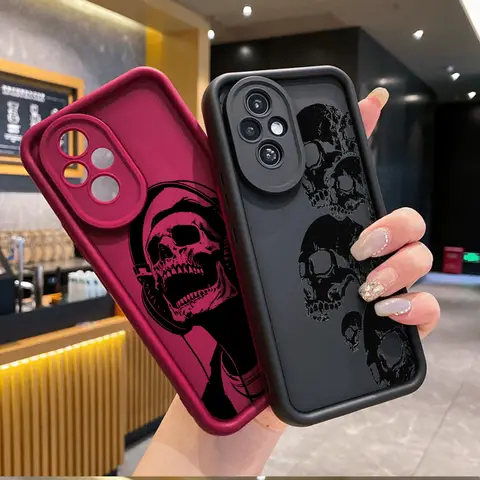 Cool Listen Music Skeleton Skull Phone Case for Honor Huawei 200 90 Lite P20 P30 P40 8 X9 Mate 20 30 Pro Nova 10 SE Soft Covers