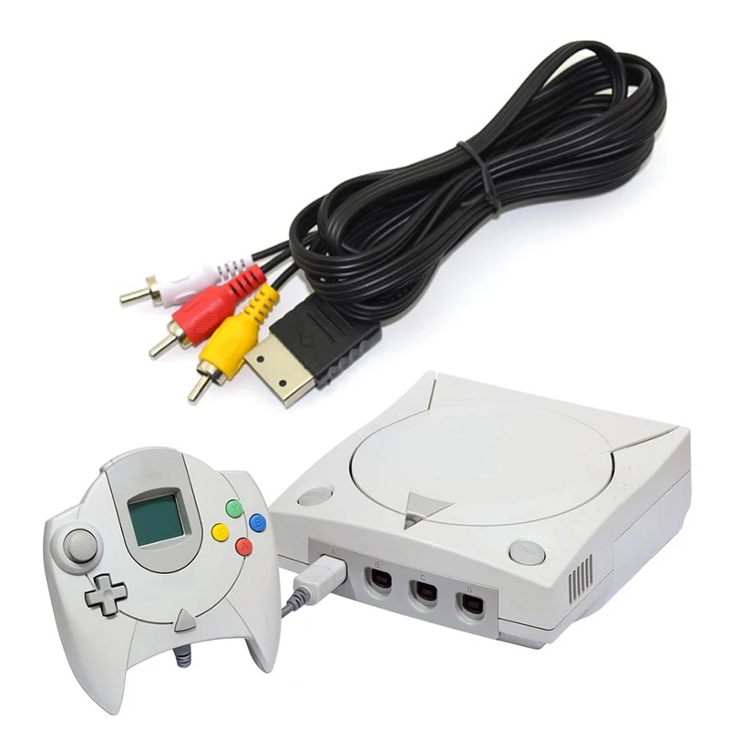 Áudio e Vídeo TV Cabo Adaptador, plugue niquelado, Cabo de Jogo para Cabo SEGA Dreamcast RCA, AV Composto, 1,8 m