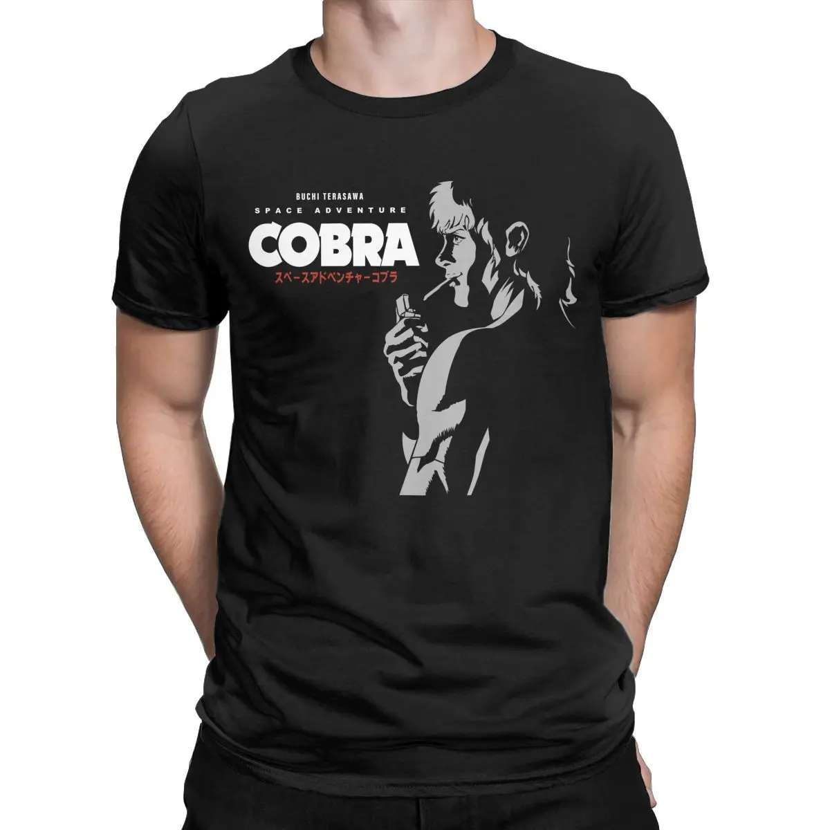 Men's T-Shirt Space Adventure Cobra Psychogun Kobura Adventure Anime BUCHI TERASAWA 100% Cotton Tee Short Sleeve T Shirt Clothes