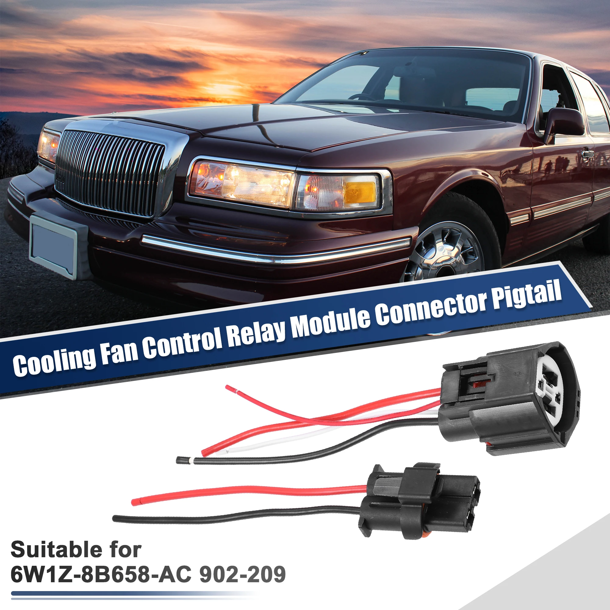 UXCELL 1 Set Cooling Fan Control Relay Module Connector Plug Wire Harness for Ford for Crown Victoria Focus for Lincoln Town