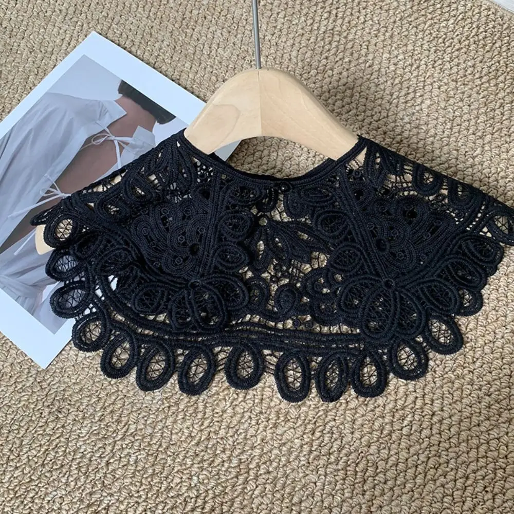 Doce oco para fora colar falso malha crochê xale colar destacável roupas decoração em torno do pescoço