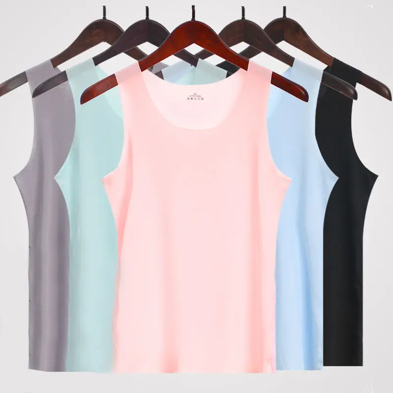 6Pcs Women Underwear No trace Tank Tops Summer Seamless Ice Silk Vest For Women Wear Undershirt Underwear Female Korean-Style