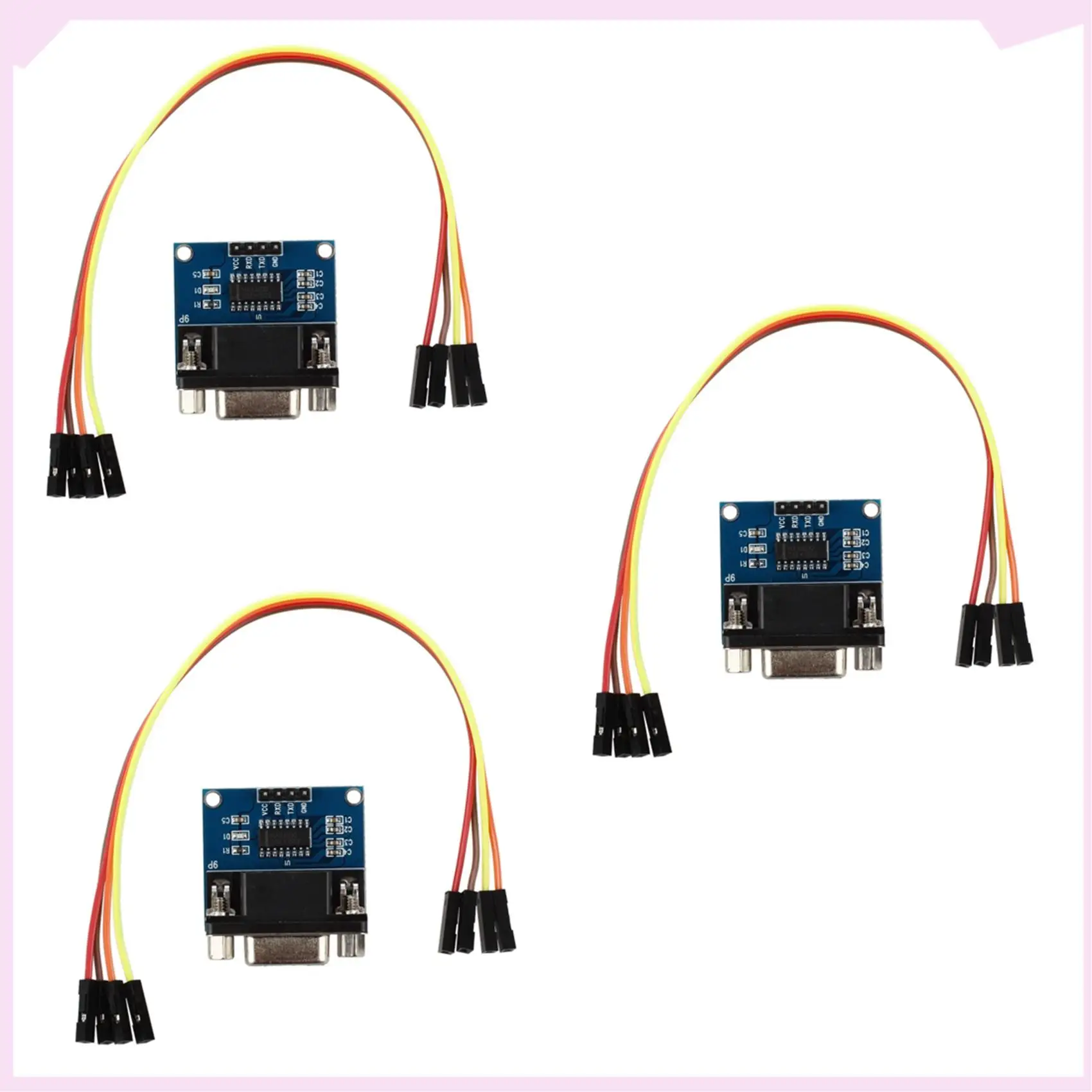 B24B 3X MAX3232 RS232 Serial Port To TTL Converter Module DB9 Connector With 12 Jump Cables