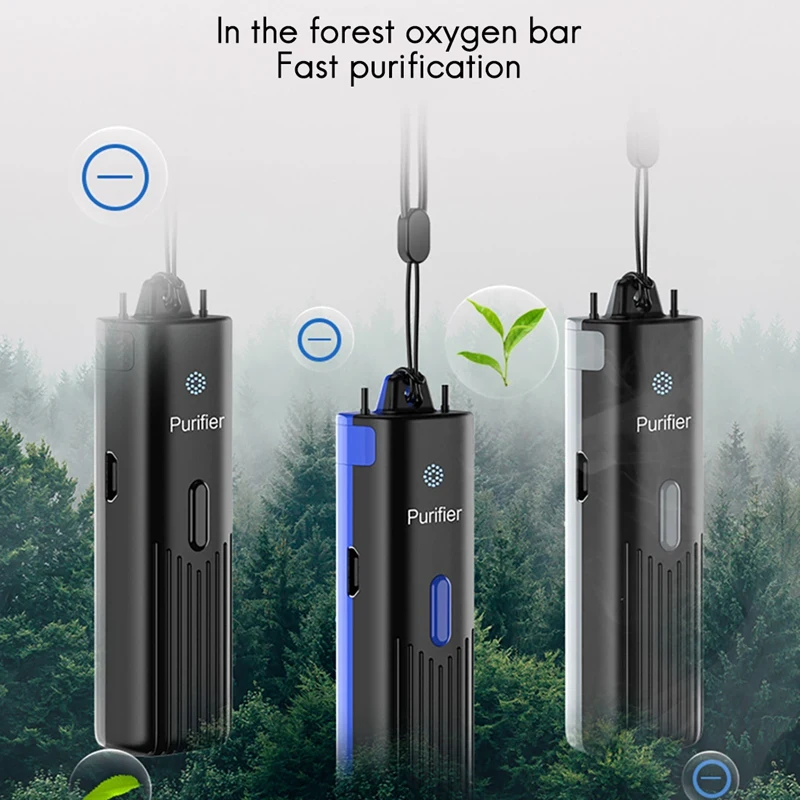 Purificador de aire para colgar en el cuello, minigenerador portátil de iones negativos para el coche y el hogar