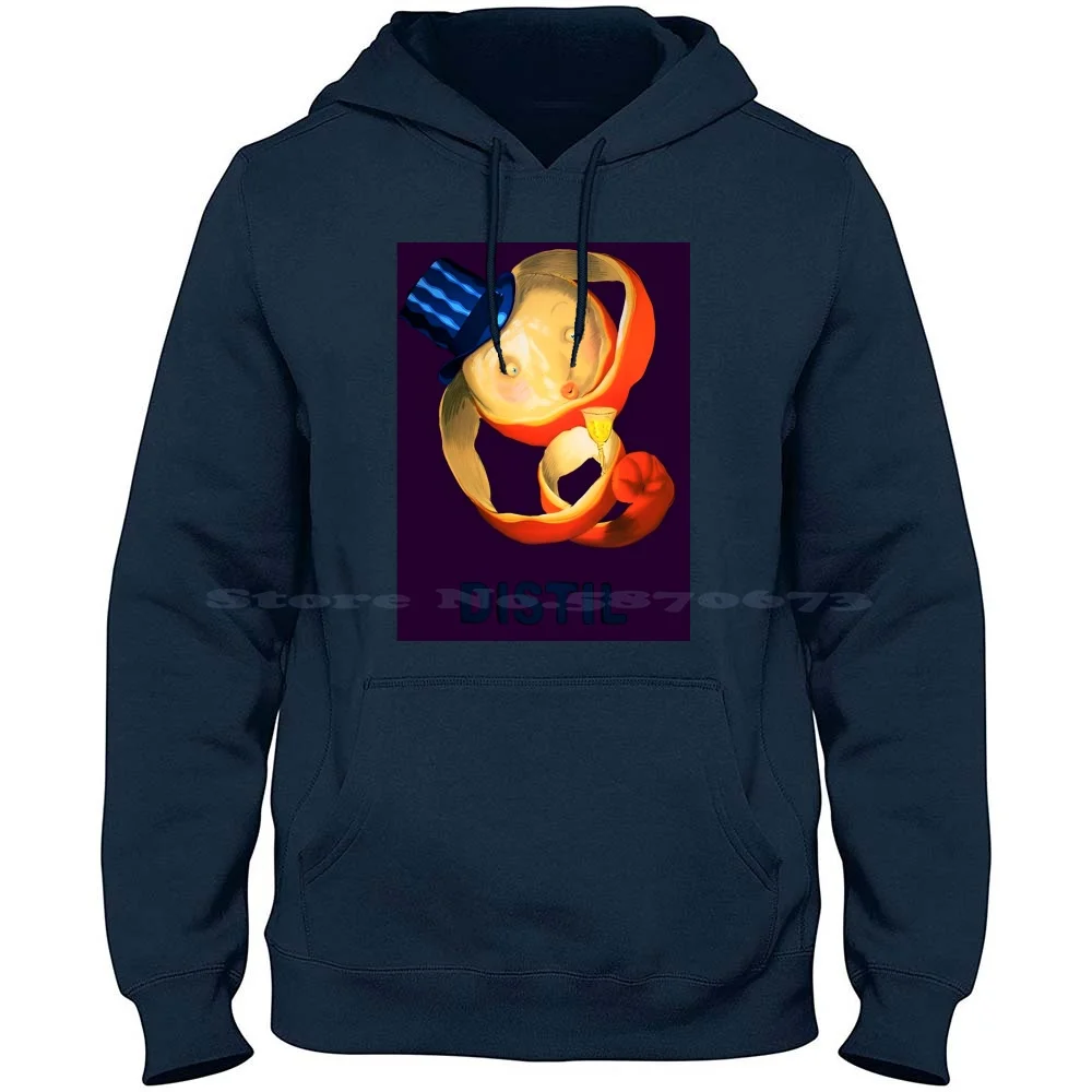 Sudadera con capucha Vintage de algodón puro, camisa con estampado de destilado púrpura, naranja, licor italiano, aperitivo, Bar, bebidas, póster, carteles, 100%