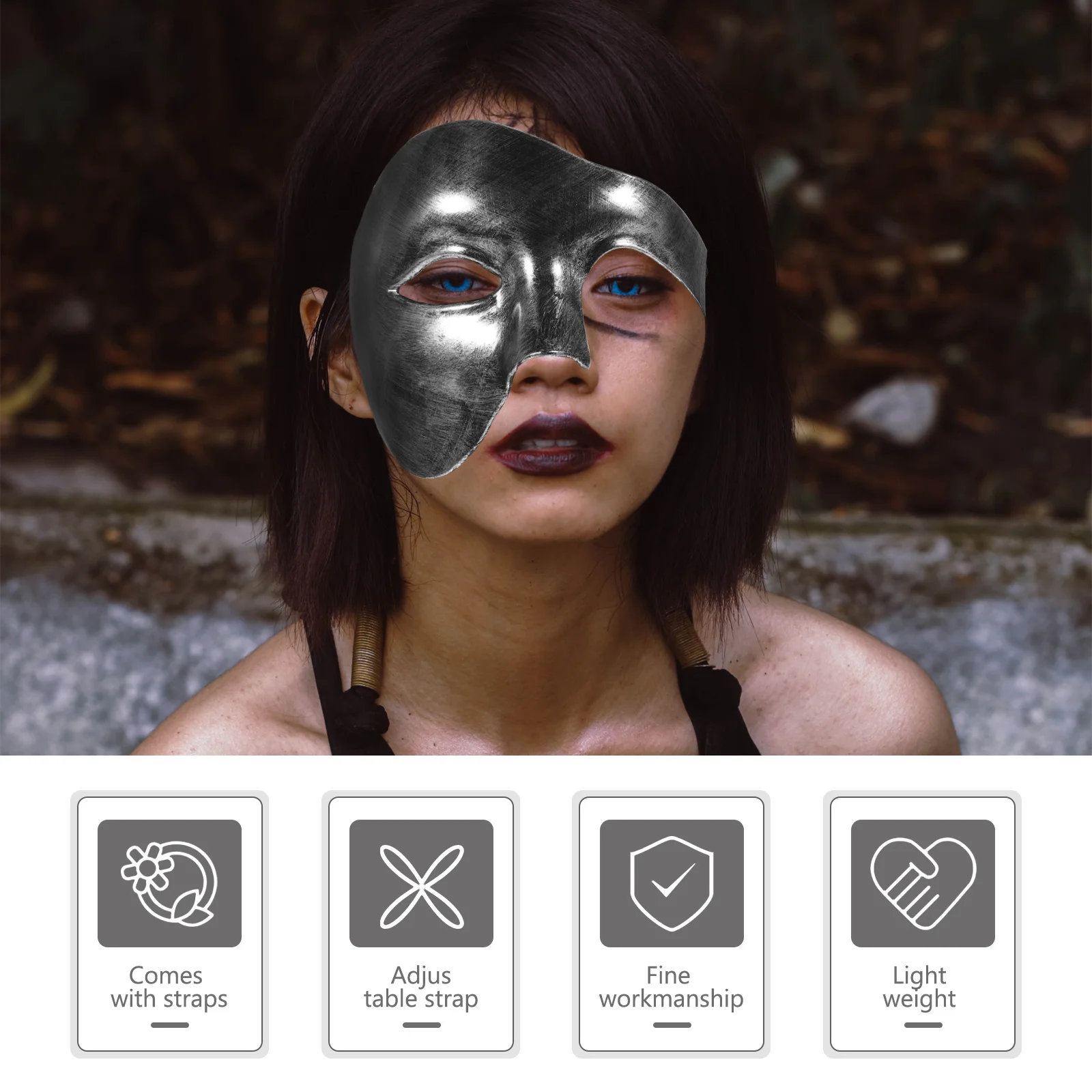 Маскарадная маска на половину лица, нежный легкий аксессуар для вечеринки, многофункциональная маска для фестиваля Хэллоуина, маска на Хэллоуин